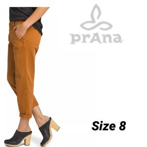 PRANA / Janessa Burnt Caramel Cropped Pants Tan Orange Sz 8